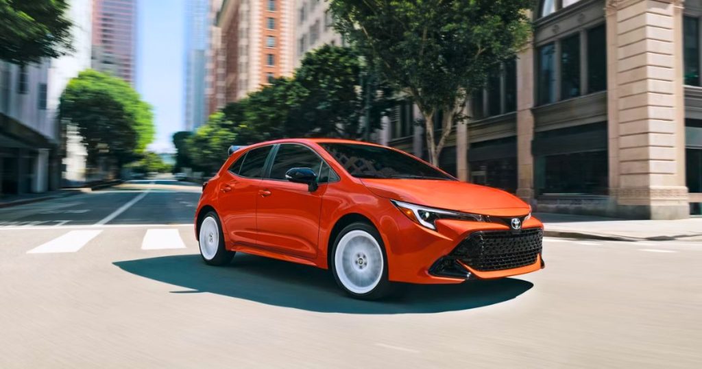 The 2026 Corolla Hatchback FX has a sportier appearance compared to other trims