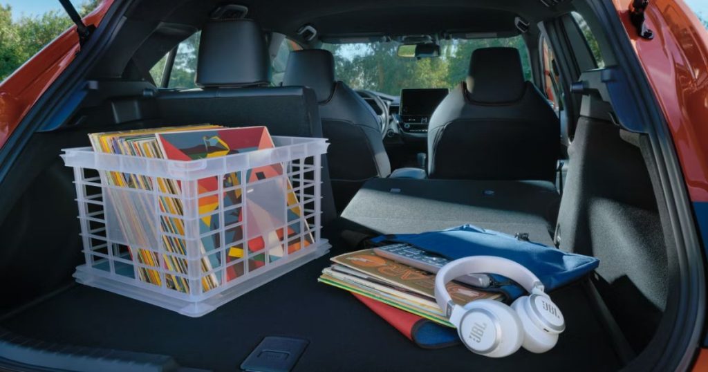 The 2026 Corolla Hatchback comes with fold-down rear seats for more cargo area