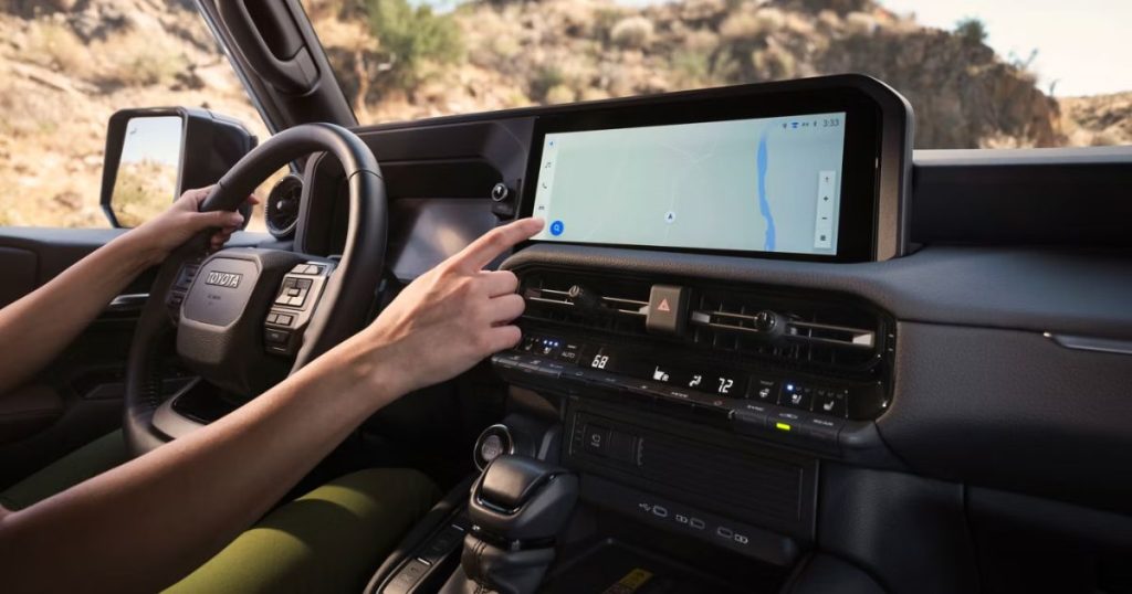 The available 12.3-inch touchscreen of the 2026 Land Cruiser