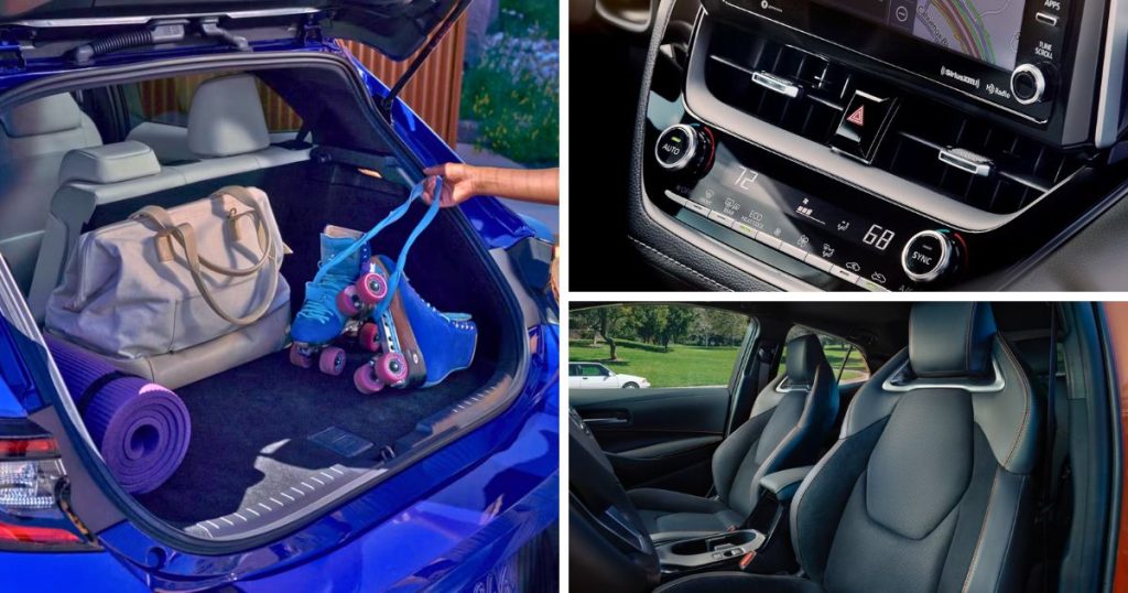 The interior features of the 2026 Corolla Hatchback
