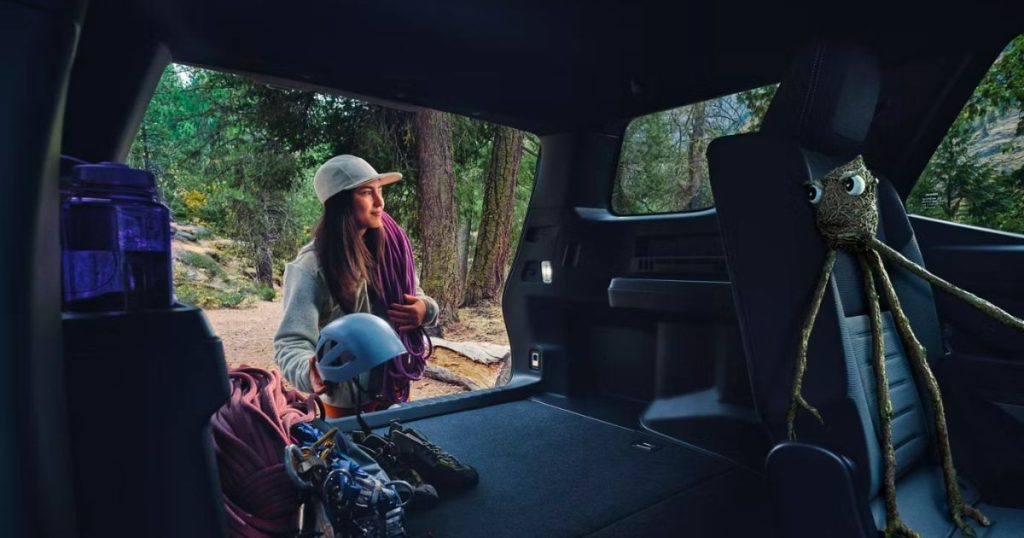 You can get 90.2 cubic feet of space when you fold all the rear seats down