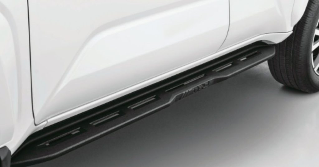 The 2026 Toyota 4Runner running boards and step bars for easy entry