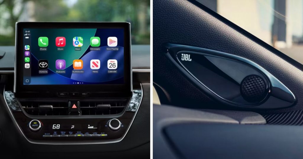 Wireless Apple CarPlay and available 9-speaker JBL Premium Audio in the 2026 Toyota Corolla SE