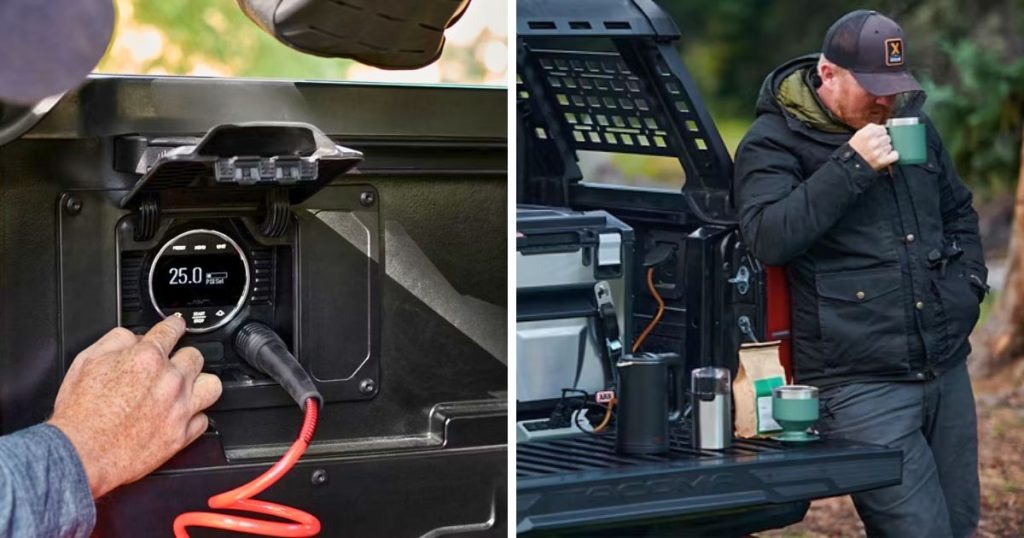 The onboard air compressor and 2400W AC power supply of the 2026 Toyota Tacoma