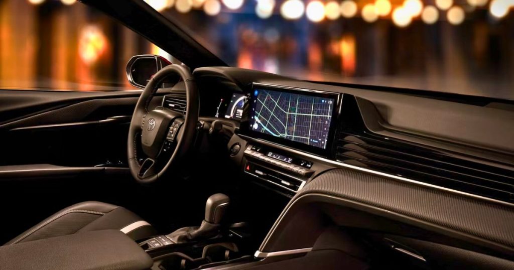 The 8-inch Toyota Audio Multimedia touchscreen is one of the standard features across all Camry trim levels