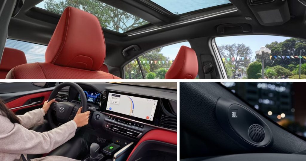 The various interior features of the 2026 Camry XSE