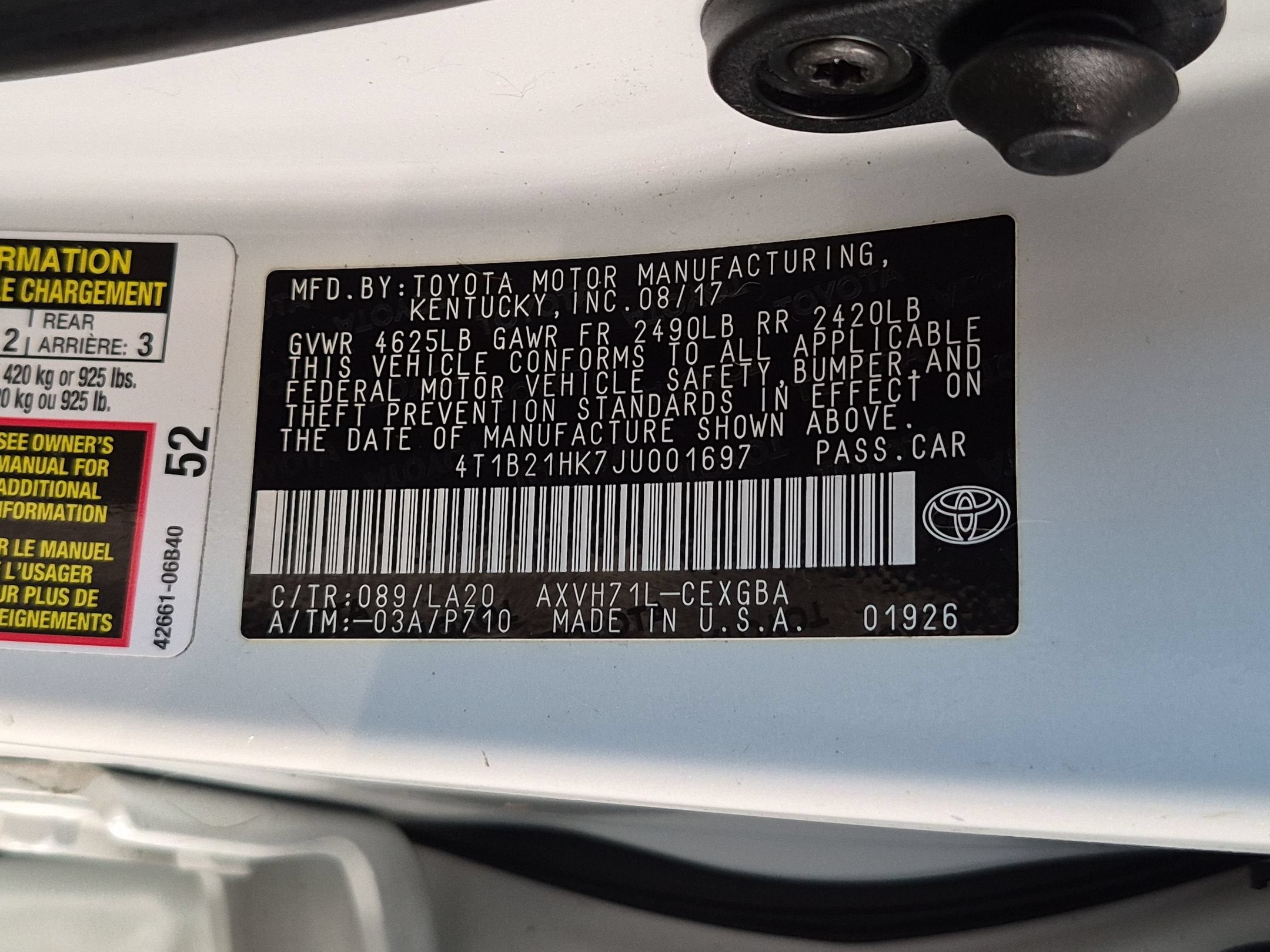 2018 Toyota Camry Hybrid Hybrid XLE
