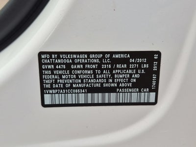 2012 Volkswagen Passat 2.5 SE