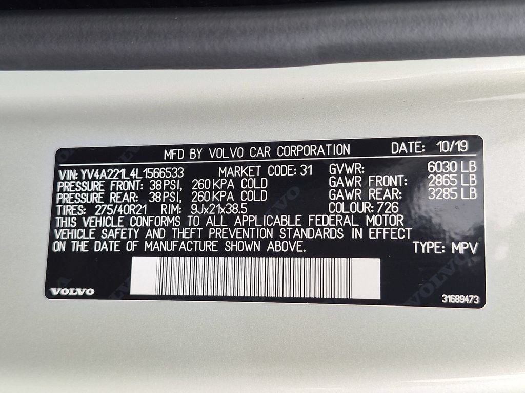 2020 Volvo XC90 T6 Inscription