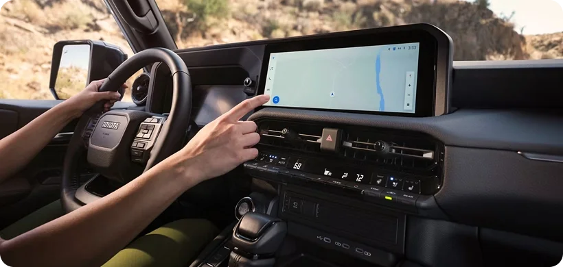 Land Cruiser dashboard with the Toyota Audio Multimedia touchscreen