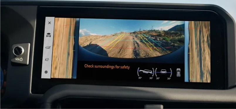 Multi-terrain camera view of the ground around the Land Cruiser