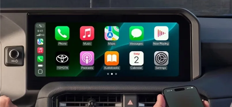 Apple CarPlay interface on the Land Cruiser touchscreen