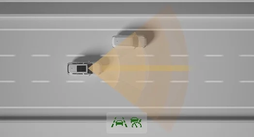 Lane tracing assist keeping the Land Cruiser centered in its lane