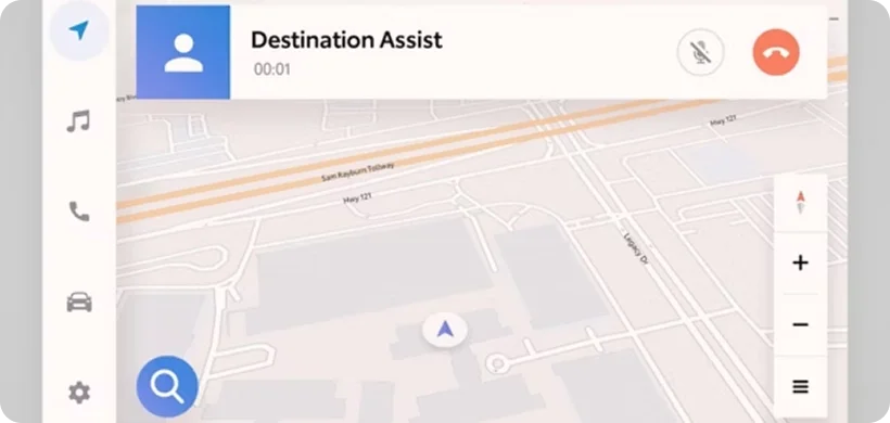 Cloud Navigation map shown on the Land Cruiser touchscreen